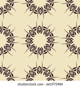 Abstract ornamental floral seamless pattern. Template can be used for fabric, textile, cloth, wrapping paper, oilcloth, and other design