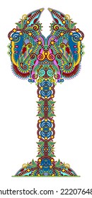 abstract ornamental floral tree, vector illustration