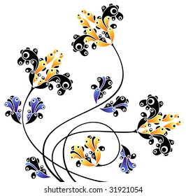abstract ornamental flowers