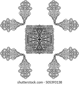 Abstract ornamental frame. Decorative pattern. Vector illustration. Bohemian, boho, ethnic, hippie motifs. Design element for yoga mat, wall art, stickers, tattoo, tapestry, clothes, stationery.