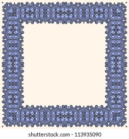 Abstract ornamental frame, elegant vintage label, vector illustration