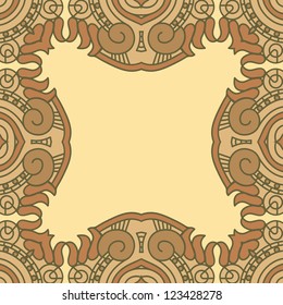 Abstract ornamental frame, elegant vintage label, vector illustration