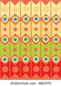 Abstract ornamental geometric forms in retro colors scheme. All shapes and colors you can easily change