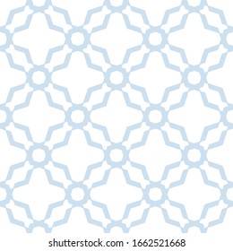 Patrón abstracto geométrico sin costuras. Elegante fondo azul y blanco. Composición sutil con formas florales, red, entramado, malla, rejilla. Sencilla textura mínima. Diseño decorativo repetido