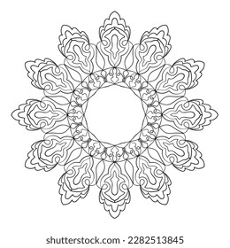 Abstract ornamental graphic design element. Vector illustration.  Ornate frame. Coloring book page. 