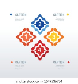 Abstract ornamental infographic template design. Business concept info graph with 4 options, steps or processes. Vector visualization can be used for workflow layout, diagram, annual report, web