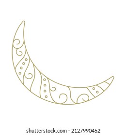 abstract ornamental moon, vector artwork