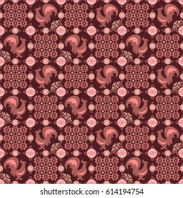 Abstract ornamental patch seamless pattern. Vector background.