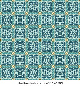 Abstract ornamental patch seamless pattern. Vector background.