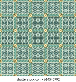 Abstract ornamental patch seamless pattern. Vector background.