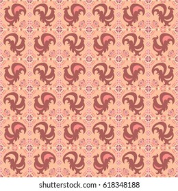 Abstract ornamental patch seamless pattern. Vector background.