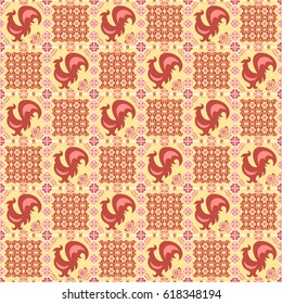 Abstract ornamental patch seamless pattern. Vector background.