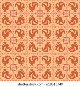 Abstract ornamental patch seamless pattern. Vector background.