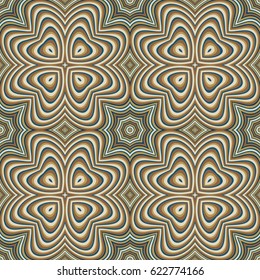 Abstract ornamental patch seamless pattern. Vector mosaic background