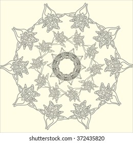 abstract ornamental pattern  from black and white doodle elements