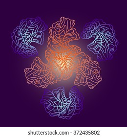 abstract ornamental pattern  from colored doodle elements