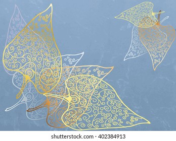 abstract ornamental pattern  from colored doodle elements