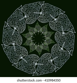 abstract ornamental pattern  from colored doodle elements