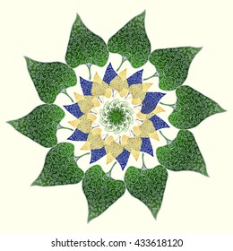 abstract ornamental pattern  from colored doodle elements