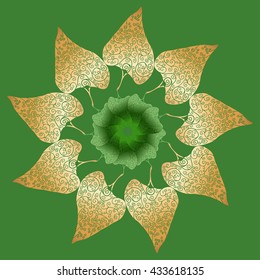 abstract ornamental pattern  from colored doodle elements