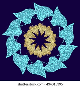 abstract ornamental pattern  from colored doodle elements