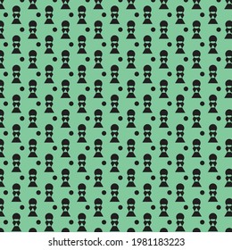 Abstract ornamental pattern design on green background. Seamless pattern design. Used for wallpaper, decoration, textiles, web design, backgrounds and more.
