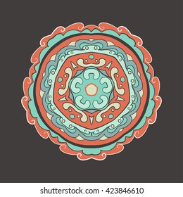 Abstract ornamental pattern. Good design for bandanna, carpet, shawl, pillow or cushion