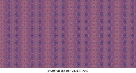 Abstractas estampado ornamental con tonos rosas y púrpuras, inspirado en motivos tribales y étnicos.