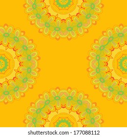 Abstract ornamental pattern. Seamless texture with stylized flowers