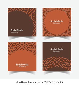 abstract ornamental pattern square background social media template