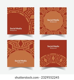 abstract ornamental pattern square background social media template