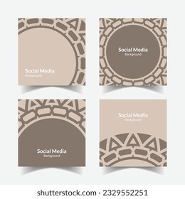 abstract ornamental pattern square background social media template