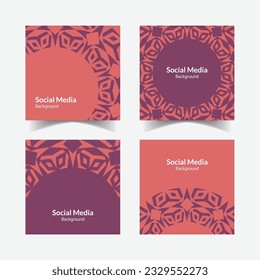 abstract ornamental pattern square background social media template