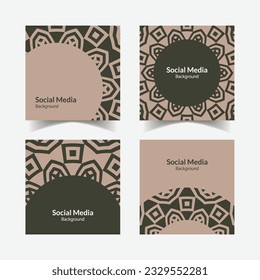 abstract ornamental pattern square background social media template