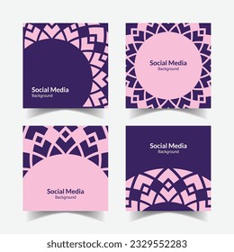 abstract ornamental pattern square background social media template