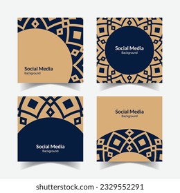 abstract ornamental pattern square background social media template
