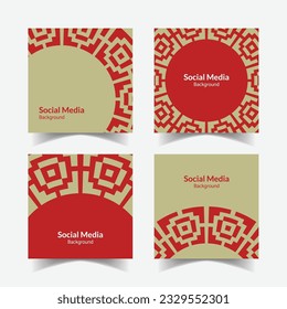 abstract ornamental pattern square background social media template