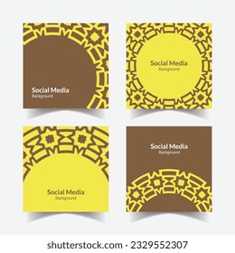 abstract ornamental pattern square background social media template