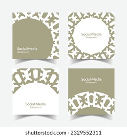 abstract ornamental pattern square background social media template