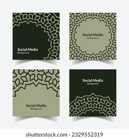 abstract ornamental pattern square background social media template