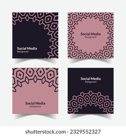 abstract ornamental pattern square background social media template