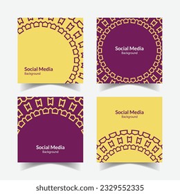 abstract ornamental pattern square background social media template