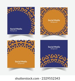 abstract ornamental pattern square background social media template
