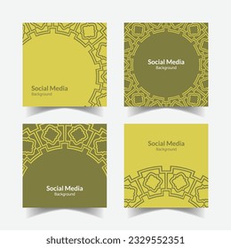 abstract ornamental pattern square background social media template