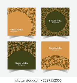 abstract ornamental pattern square background social media template