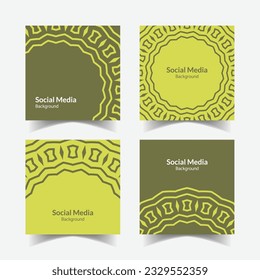 abstract ornamental pattern square background social media template