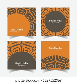 abstract ornamental pattern square background social media template