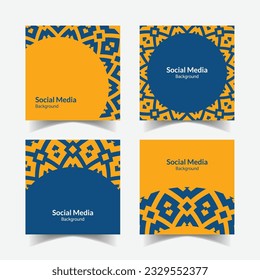 plantilla abstracta de fondo cuadrado de patrón ornamental de medios sociales