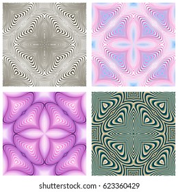 Abstract ornamental patterns set. Vector backgrounds