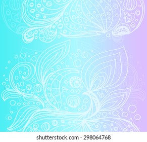 Abstract Ornamental Seamless Pattern Blue and Pink Background Vector Art